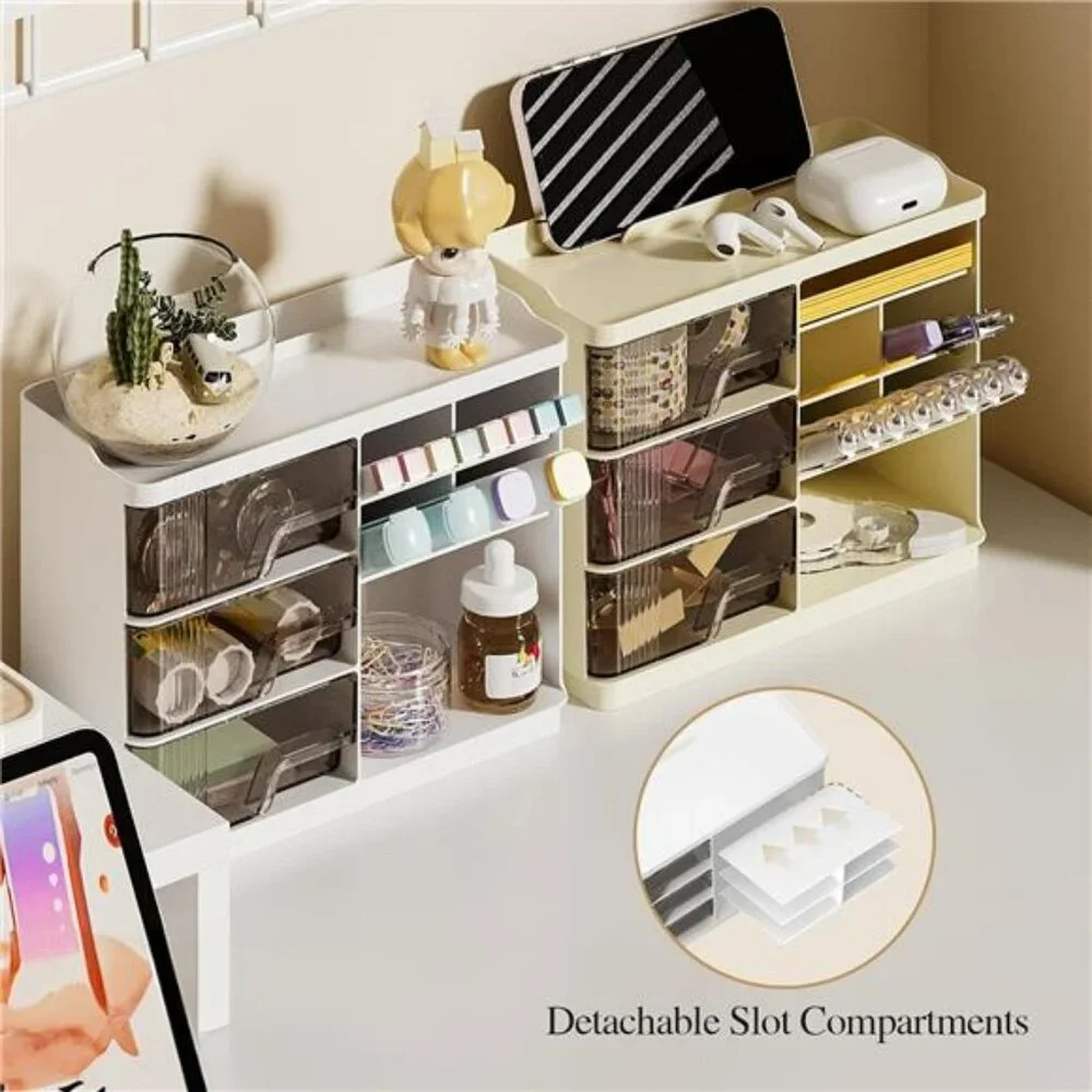 makeup organizer with drawers stackable vanity storage for skincare brushes